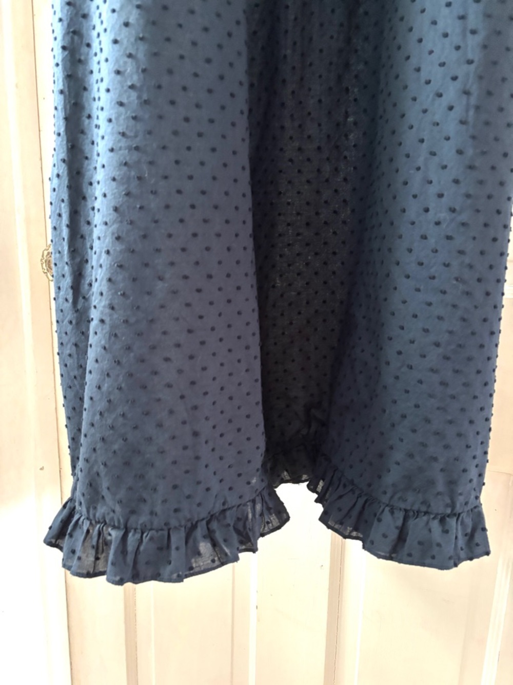 Quince 100% Cotton Swiss Dot Midi Dress Navy Medium NWOT - Picture 11 of 14